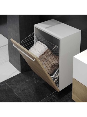 Elovias Starax Kapağa Monte Demonte Çamaşır Sepeti Krom Modül 35cm (S-8122-C)