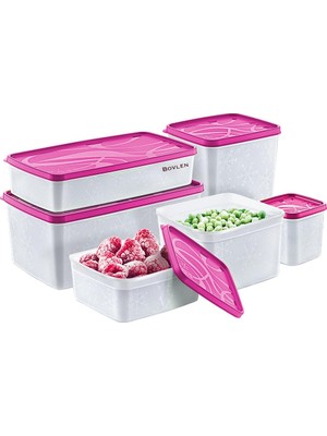 Odea Hobby Life Alaska Derin Dondurucu Saklama Kabı 6'lı Set 9.5 Litre - Bpa (Vişne)