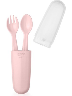 Odea Wee Baby Saklama Kutulu Çatal Kaşık Seti - Pembe
