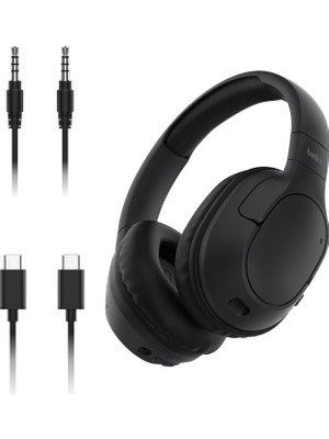 Odea Belkin Soundform Surround Bluetooth Kulak Üstü Kulaklık, Gürültü Engelleme, Kablosuz, 60 Saat Çalma Süresi, Yumuşak Kulak Yastıkları, Iphone, Galaxy, Ipad, Seyahat, Ev, Ofis Için, Siyah