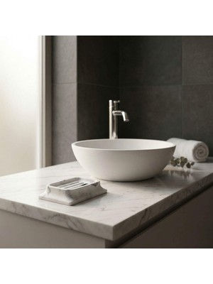 Elovias System Tezgah Üstü Katı Sabunluk Mermer Desenli (BA2007 008 R3)
