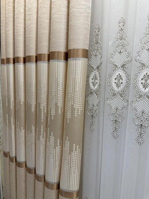 Universal Amasra FT614164 V-101 Krem 1/3 Sık Pileli Fon Perde Apm