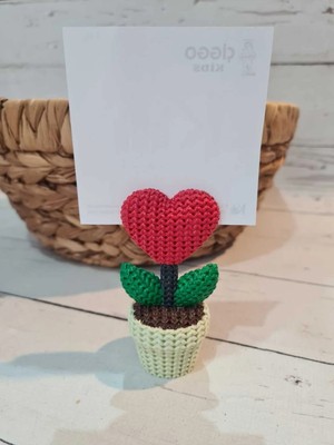On Marifet Yün ve Hobi Dünyası Kalpli Masaüstü Not Tutucu