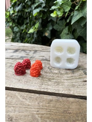 Odea Rufus Concept Böğürtlen Dörtlü Mum Kalıbı (Silikon) (2 x 1,7 x 2 Cm) (Küçük Süsleme Kalıbı) 1 Adet