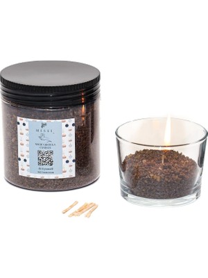Odea Black Vanilya Kokulu Siyah Yaratıcı Inci Tozu Mum (30 Adet Fitil ile BIRLIKTE)-250 gr