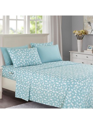 Fumeyabi Lüks Yumuşak Yatak Çarşafları Tatil Deseni 1500 Premium Otel Kalitesinde Mikrofiber - Yumuşaklık Kırışıklık ve Solmaya Dayanıklı (6 Parça) Yatak Takımı, Kral, Mavi Kutup Ayısı