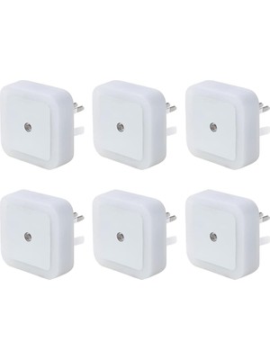 Fumeyabi LED Gece Lambası, Duvara Takılan Gece Lambası, Alacakaranlık Sensörlü, 0.5W Enerji Tasarruflu, Koridor, Merdiven, Mutfak, Banyo ve Yatak Odaları Için Ideal (6'lı Paket)