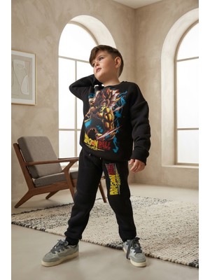 Jeliboom Kids Wear Erkek Çocuk Dragon Ball Baskılı Sweatshirt Eşofman Takımı