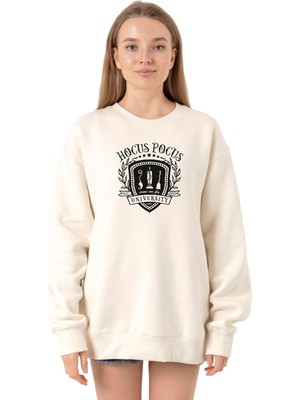 Odea Tshirthane Hocus Pocus University Ekru Kadın 2ip Sweatshirt P21305S5176, Xs