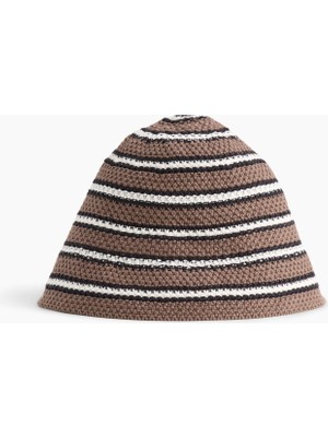 Gap Kadın Kahverengi Knit Bucket Şapka