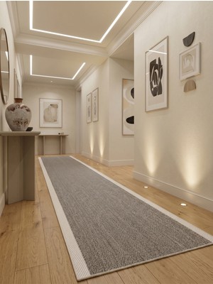 Konfor Halı Sisalux 3087 Gri Beyaz Sisal Dokuma Jüt Kilim Hav Toz Vermez Halı Salon Mutfak Oturma Odası Halısı