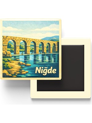 Odea Niğde - Tyana Antik Kenti - Baskılı Buzdolap Magneti Kare - 9x9 cm