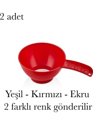 Odea Konserve Hunisi 2 Adet, Kırmızı/yeşil/ekru Bpa Içermez Kavanoz Hunisi
