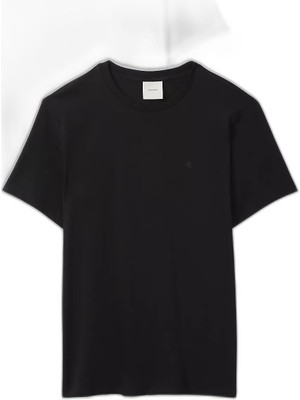 Odea Erkek Ikili Paket Slim Fit Yuvarlak Yakalı Ck Logo Işlemeli Kısa Kollu Siyah-Beyaz T-Shirt LV04LD245G-3GE