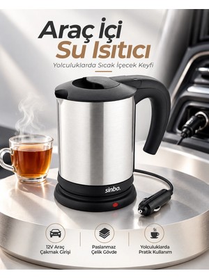 Astraltech Uzun Yol ve Seyahatlerde Kullanıma Uygun 12V Araç Çakmak Girişli Taşınabilir Su Isıtıcı