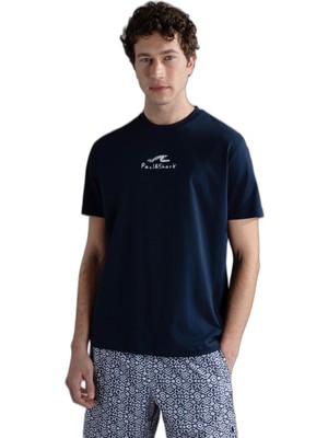 Odea Erkek Marka Logolu Pamuklu Normal Kalıp Günlük Lacivert T-Shirt 24411061-013