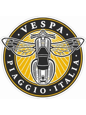 Odea Sticker Usta Vespa - Piaggio Sticker - 14194 Renkli 12 x 12 cm
