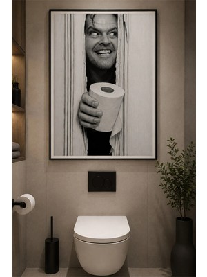 Taranist Poster - Jack Nicholson The Shining Cinnet Here’s Johnny Esprili Tuvalet Mizahı Banyo Wc Posteri