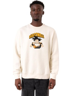 Odea Tshirthane Dragon Ball Z Anime Goku Eating Ramen Ekru Erkek 2ip Sweatshirt P18576S9148, S