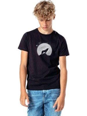 Odea Qivi Wolves Howling Kurt Ay Baskılı Unisex Çocuk Siyah Sweatshirt TYC00376905937, 5-6 Yaş