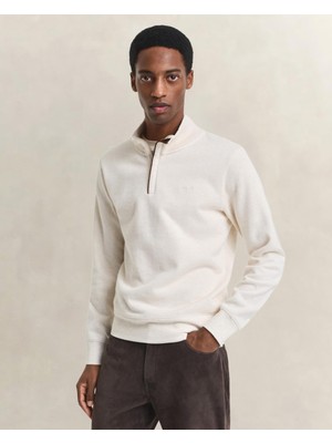 Odea Gant Erkek Krem Regular Fit Yarım Fermuarlı Sweatshirt
