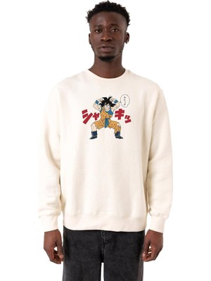 Odea Tshirthane Dragon Ball Z Anime Angry Goku Ekru Erkek 2ip Sweatshirt P18555S4186, Xl