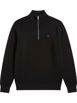 Tommy Hilfiger Tjm Slm Ess Lıght Zıp Swtr Ext Erkek Siyah Kazak - DM0DM21654