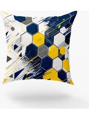 Karkan Tekstil Grunge Geometrik Desen Sportif Yastık
