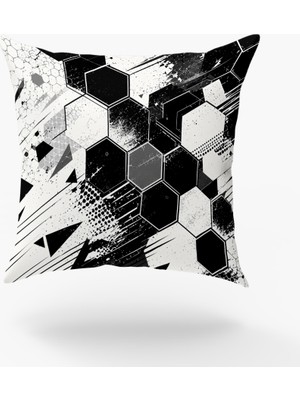Karkan Tekstil Grunge Geometrik Desen Sportif Yastık