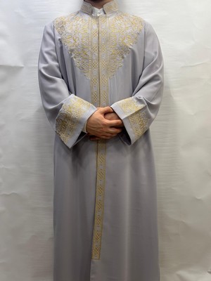 Yaser Giyim Nakışlı Imam Cübbesi - Gri