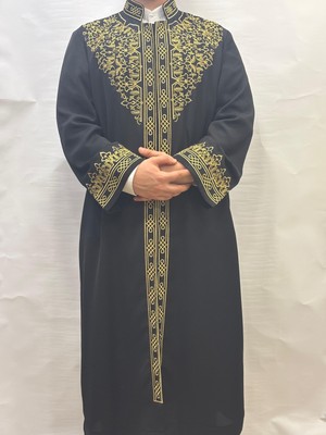 Yaser Giyim Nakışlı Imam Cübbesi - Siyah
