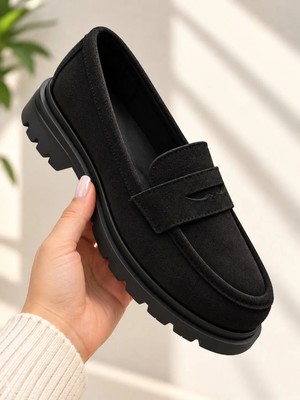 Zenora Shoes Kadın Loafer Makosen Süet Kalın Tabanlı Ortopedik Ayakkabı