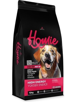 Homie Düşük Tahıllı Yüksek Enerjili Tavuklu Yetişkin Köpek Maması 12 kg
