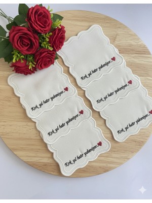 VeraLüx Home 6 Adet Sunum ve Kokteyl Peçetesi Keten Özel Leke Tutmaz Kumaş