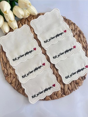 VeraLüx Home 6 Adet Simli Sunumluk Peçete,kokteyl Peçete,kahve Yanı Sunum Peçetesi,sunumluk,bardak Altlığı