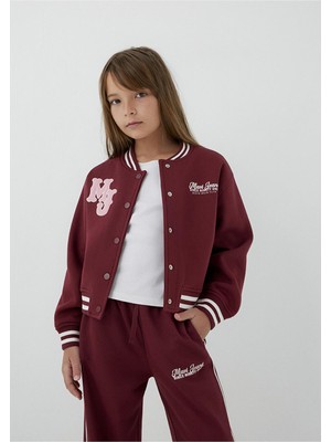 Mavi M7S10189-70393 Mj Baskılı Bomber Burgundy Kız Çocuk Sweatshirt