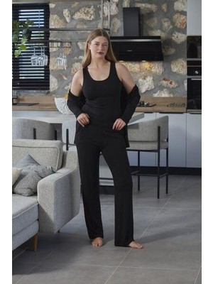 Cossy By Aqua Kadın Siyah 3'lü Pijama Takım A27108