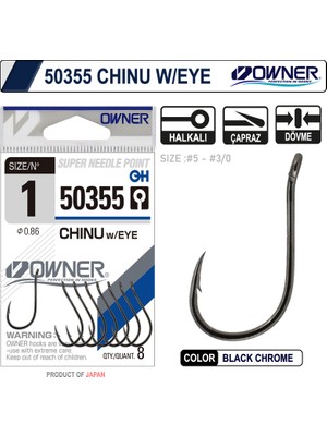 Owner 50355 Chinu W/ Eye Gun Black Iğne No:2/0