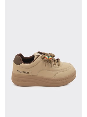 Derinet Yüksek Taban Bağcıklı Kadın Sneaker