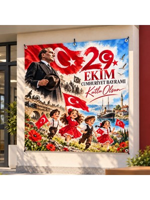 Ti Play 29 Ekim Cumhuriyet Bayramı 160X160 cm Vinil Afiş 03