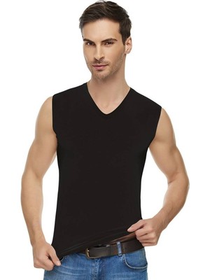 Tutku Elit Tutku Elit 1305 Erkek Elastan V Yaka Sıfır Kol Atlet Tekli-Katalog Rengi-2xl
