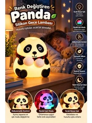 Str Store Çocuk Odası Için Renk Değiştiren Silikon Gece Lambası Dokunmatik Kontrollü Dekoratif