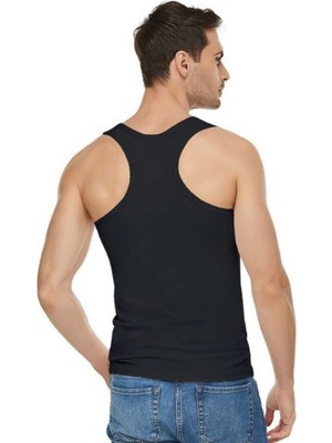 Tutku Elit Erkek Siyah 3'lü Paket Likralı Pamuk Sporcu Atlet-Siyah-Xl