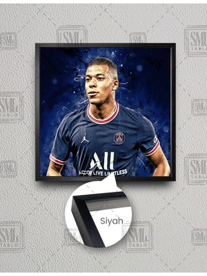 SML Tablo Kylian Mbappe Paris Saint Germain Psg Futbol Taraftar Kare Çerçeveli Kanvas Tablo