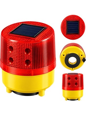 Str Store PM-39274 Solar Enerjili Mıknatıs Tabanlı Kırmızı Ikaz Uyarı Lambası