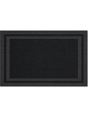 GuvenliPazar Pvc 6 Adet Siyah Renk Amerikan Servis Dikdörtgen Supla 30X45 cm