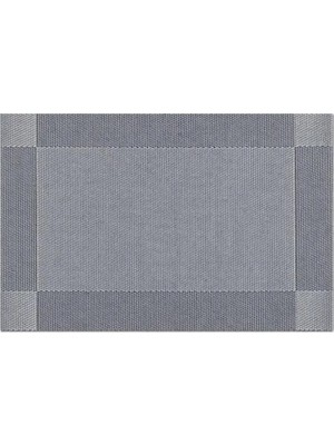 GuvenliPazar Pvc 12 Adet Gri Renk Amerikan Servis Dikdörtgen Supla (Köşe Kare Model) 30X45 cm