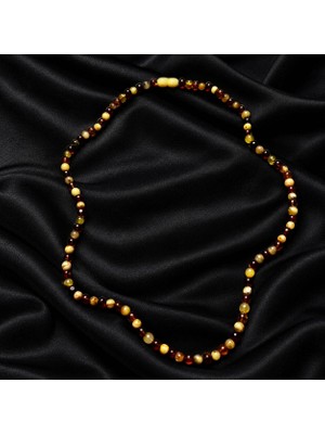 Sabır Taneleri  Damla Kehribar Kolye, Unisex Model 10,2 gr
