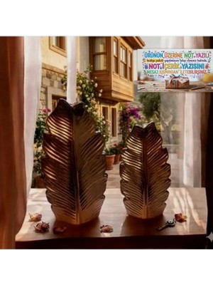 Ayder Online Satış 23 cm  ve 19 cm LIK Boylarında Kırılmaz Polyester,2 Lü Yaprak Desenli Biblo Vazo(mesajla bildirmeniz halinde dilediğiniz not u hediye paketi üzerine yazılıp gönderim yapılmaktadır)