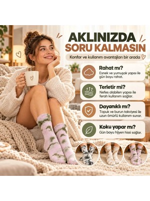 Marsilyan Unisex Batik Desenli Çorap 3'lü Set Pamuklu Uzun Soket Dikişsiz Nefes Alan Günlük Spor Konfor Çorabı